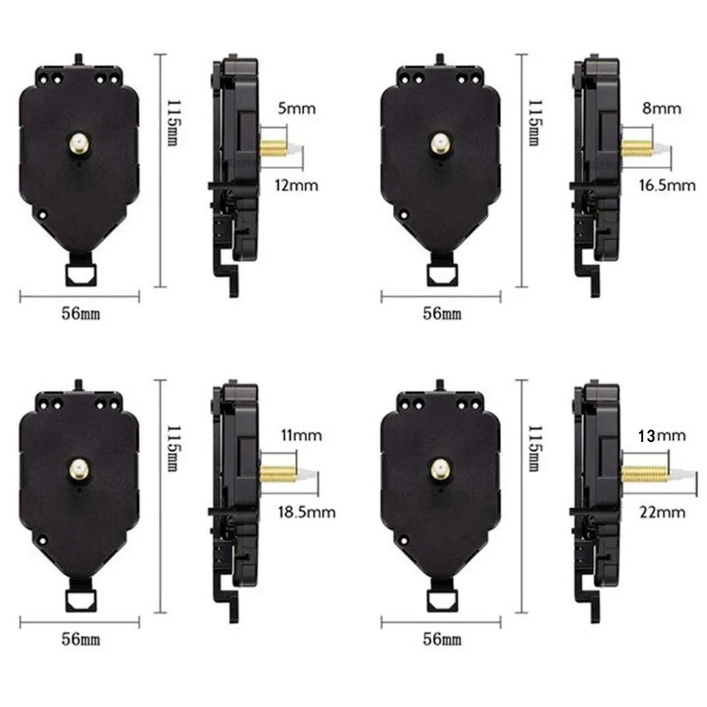 Silent Pendulum Clock Movement Mechanism Threaded Shaft Quartz Clockwork with Clock Hands DIY Wall Clock Kits Replacement