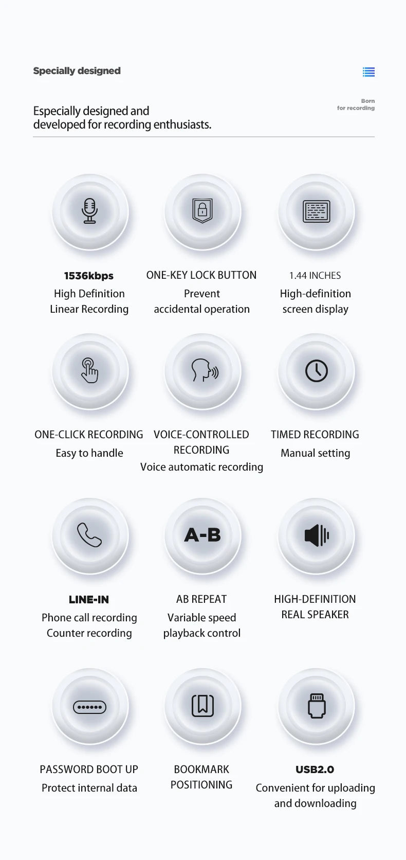 voice recorder for elderly people to use, best voice activated recorder  for lectures  easy  simple voice recorder with playback