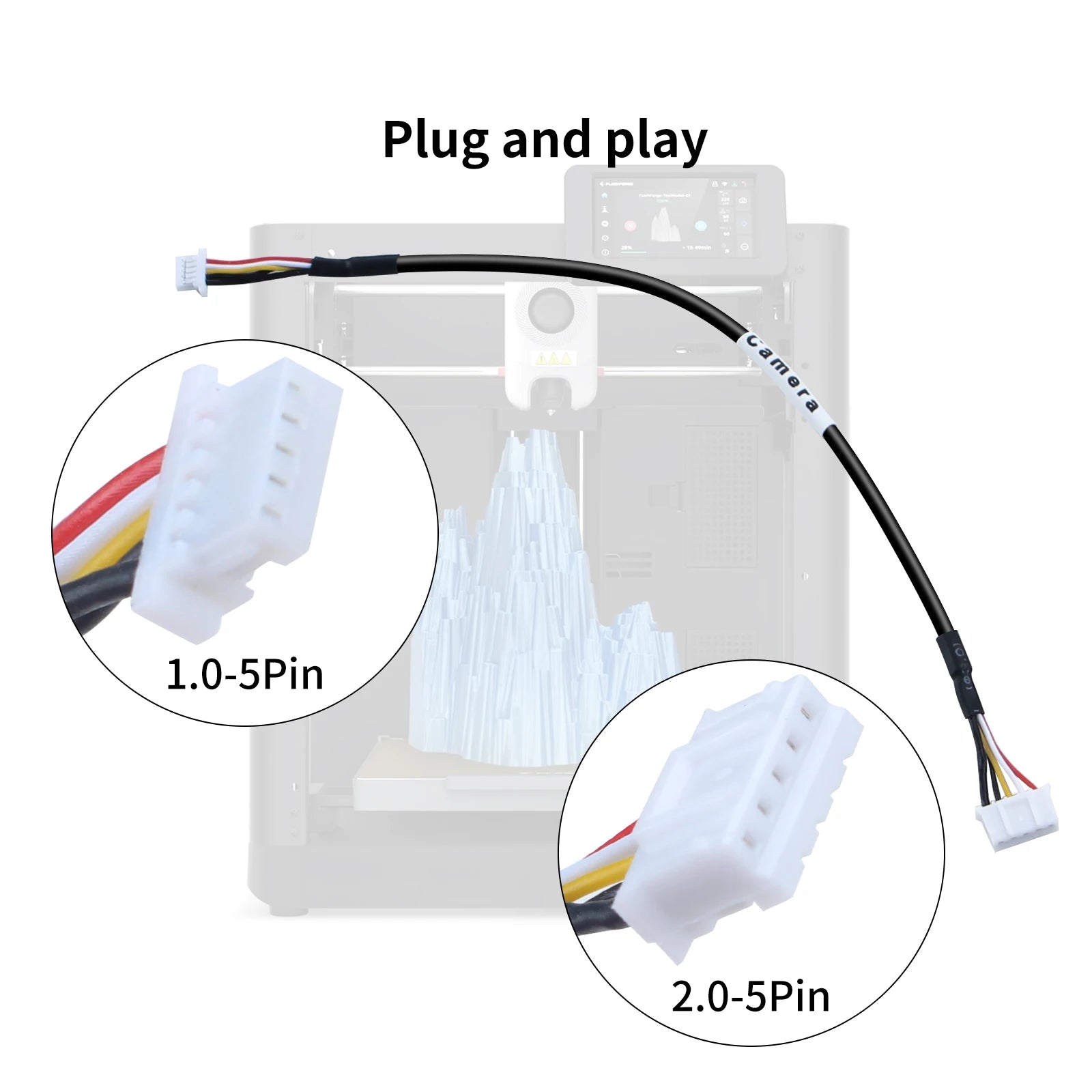 3D Printing Camera For FLASHFORGE AD5M/AD5MP Camera Kit Easy To Install and Real-time Monitoring High Quality 3D Accessorie