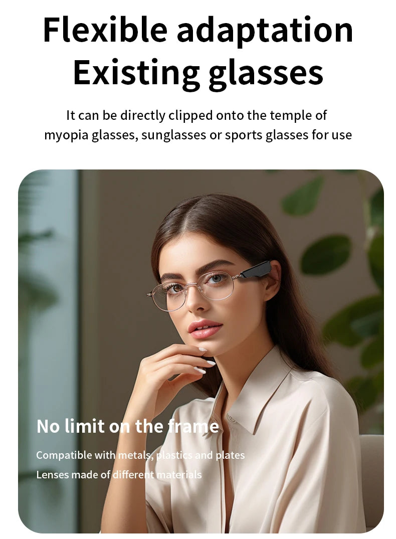 Wireless Headphones for External Glasses Headphones Bluetooth 5.3 Stereo Headset Noise Reduce Handsfree Call Touch Headset