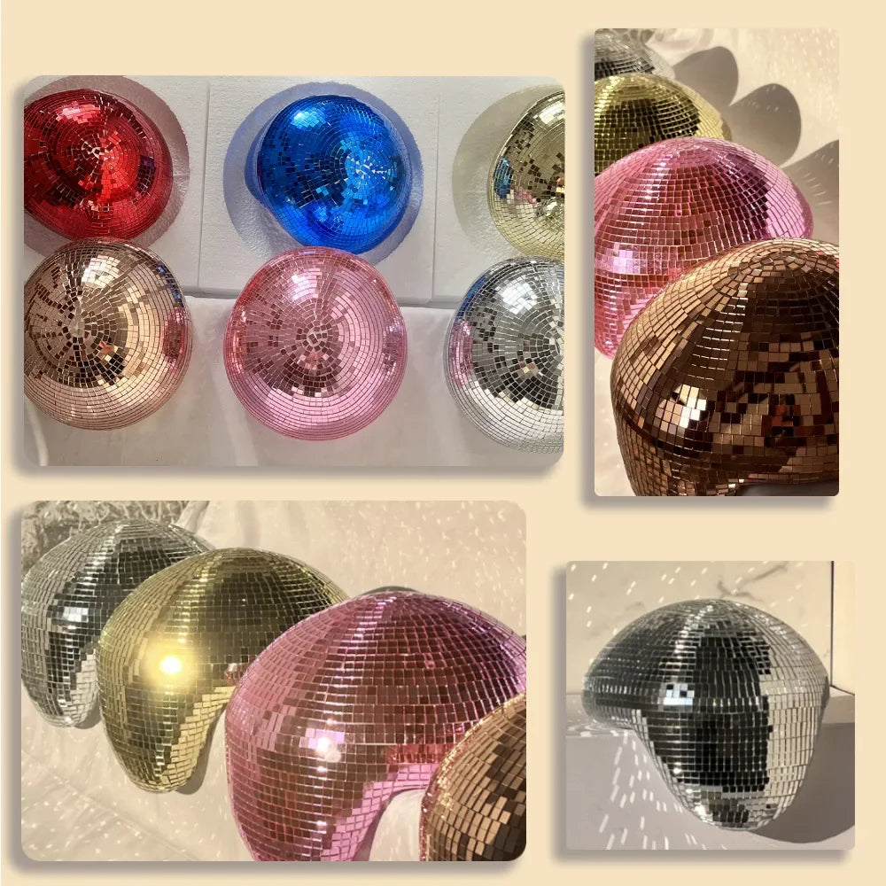 Mirror Disco Ball  Reflection Glass Ball Indoor Home Party Decoration Funny Disco Table Ornament Holiday Birthday Halloween Gift