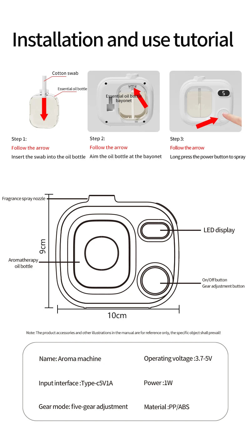 Automatic Aromatherapy Diffuser Air Freshener Deodorant Spray for Family Bedroom Toilet - Fragrance Sprayer Machine