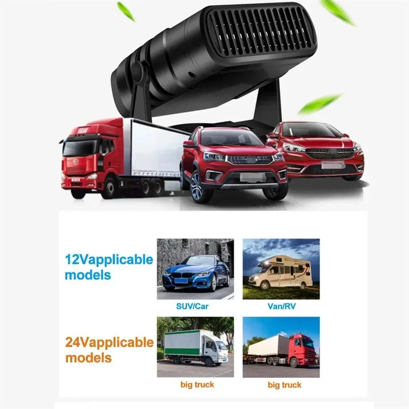 Car Heater 12V 24V 4in1 Powerful Defroster Defogger for Windshield 360 Rotation Vehicle Interior Heater Auto Accessories Winter