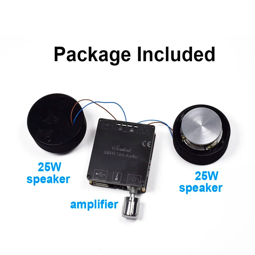 1 Set 50W 2.0 HIFI Vibration Speaker Portable Stereo Audio Loudspeaker Bluetooth 5.0 Class D Amplifier System DIY Home Theater