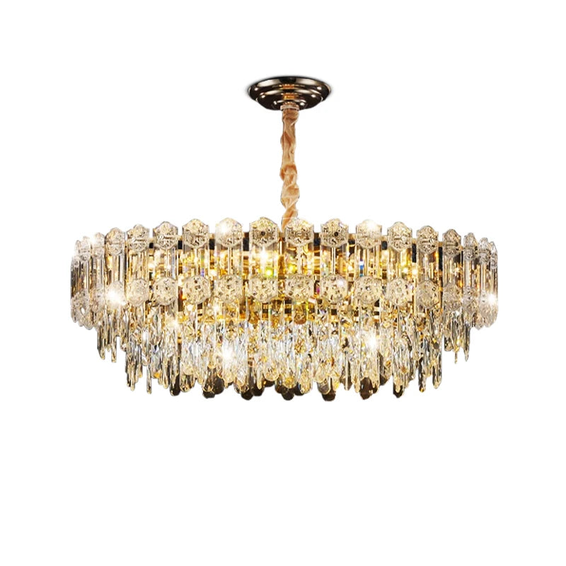 Modern Living Room High Ceiling Chandelier Crystal LED Chandelier Designer Nordic Dining Room Lamp Lighting