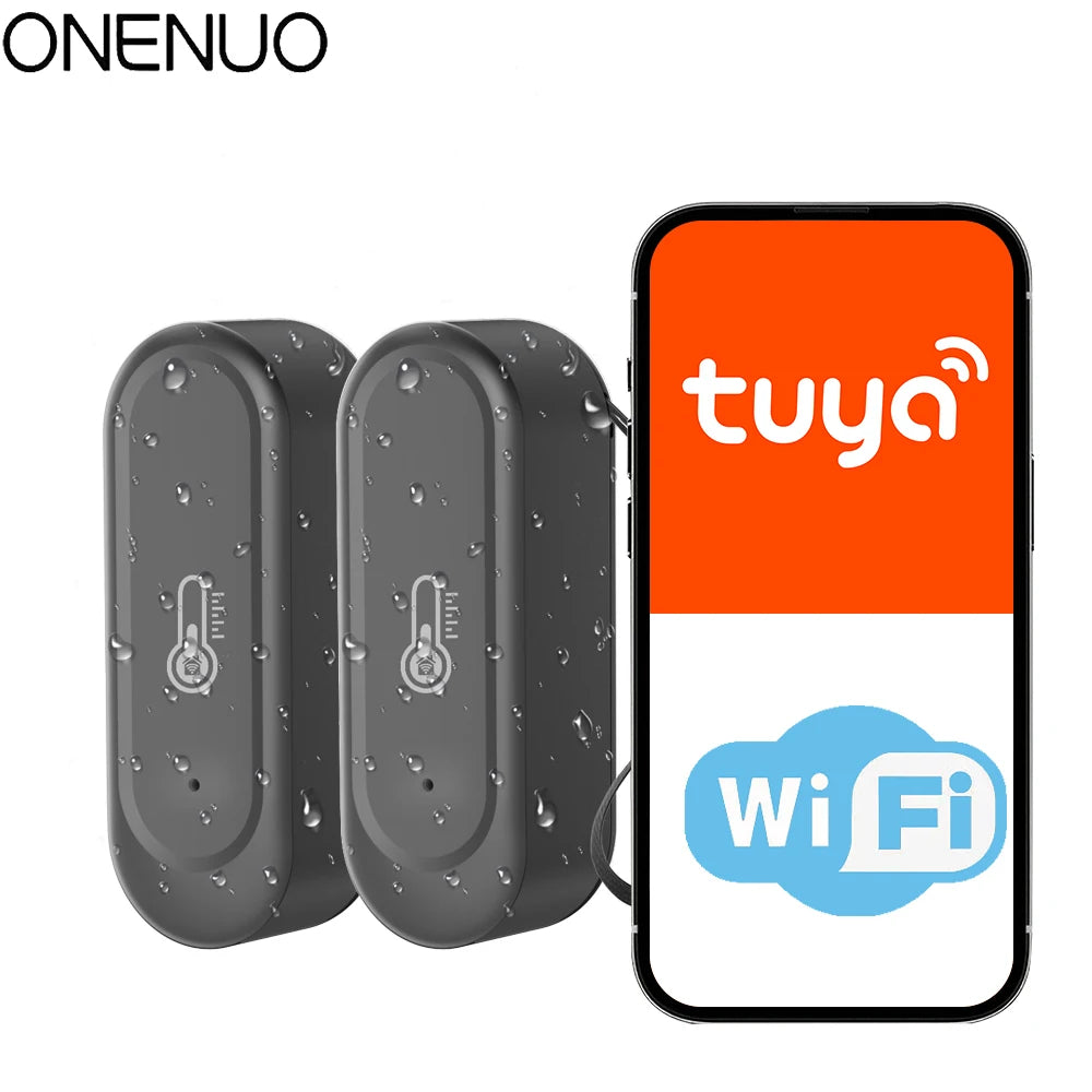 1/2PCS New WIFI Temperature and Humidity Sensor IP65 Outdoor Waterproof Tuya APP  Hygrometer Thermometer Support Alexa Google