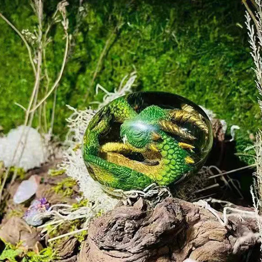 Lava Dragon Egg Statue With Stand Base Dinosaur Egg Resin Figurines Sculpture Tabletop Showpiece Home Art Decoration Craft Gift