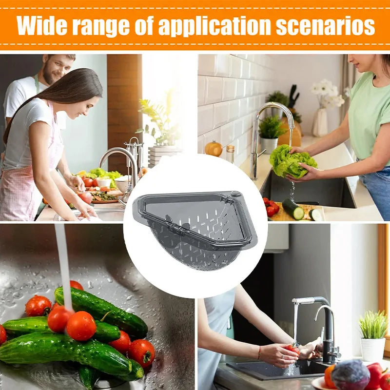 Magnetic Anti-leak Kitchen Sink Filter Multifunctional Triangular Hanging Durable Food Waste Collector Drain Rack Kitchenware