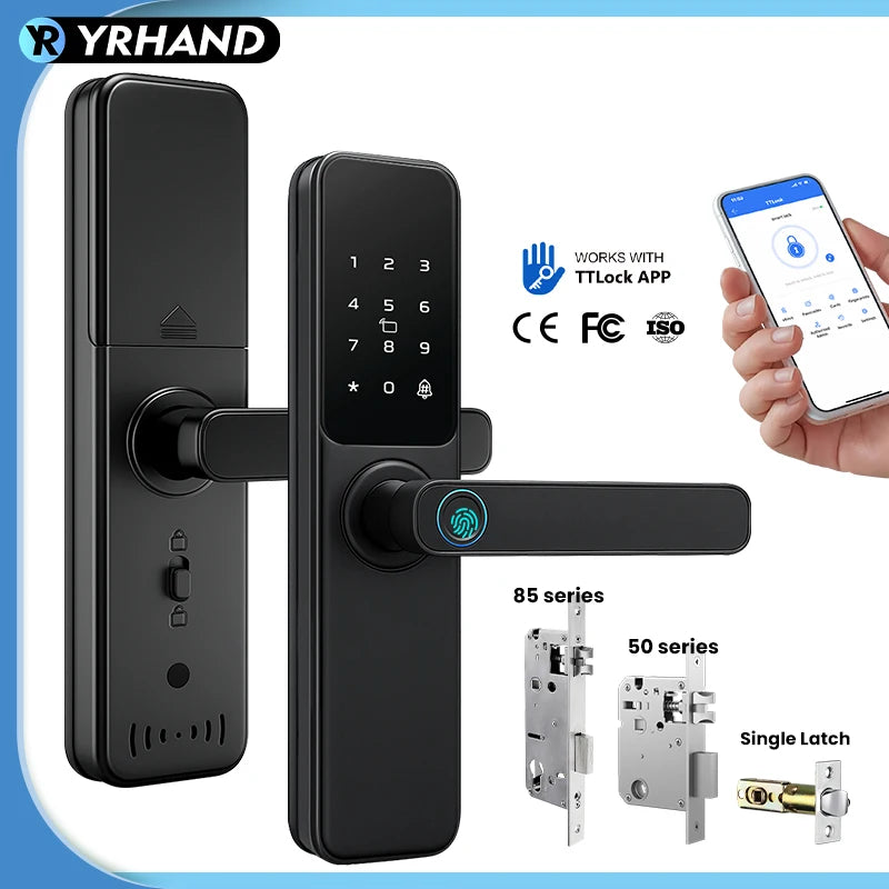 Bluetooth TTLock App Fingerprint Lock cerradura inteligente Touch Screen Smart Lock Security Digital Electronic Lock For Home