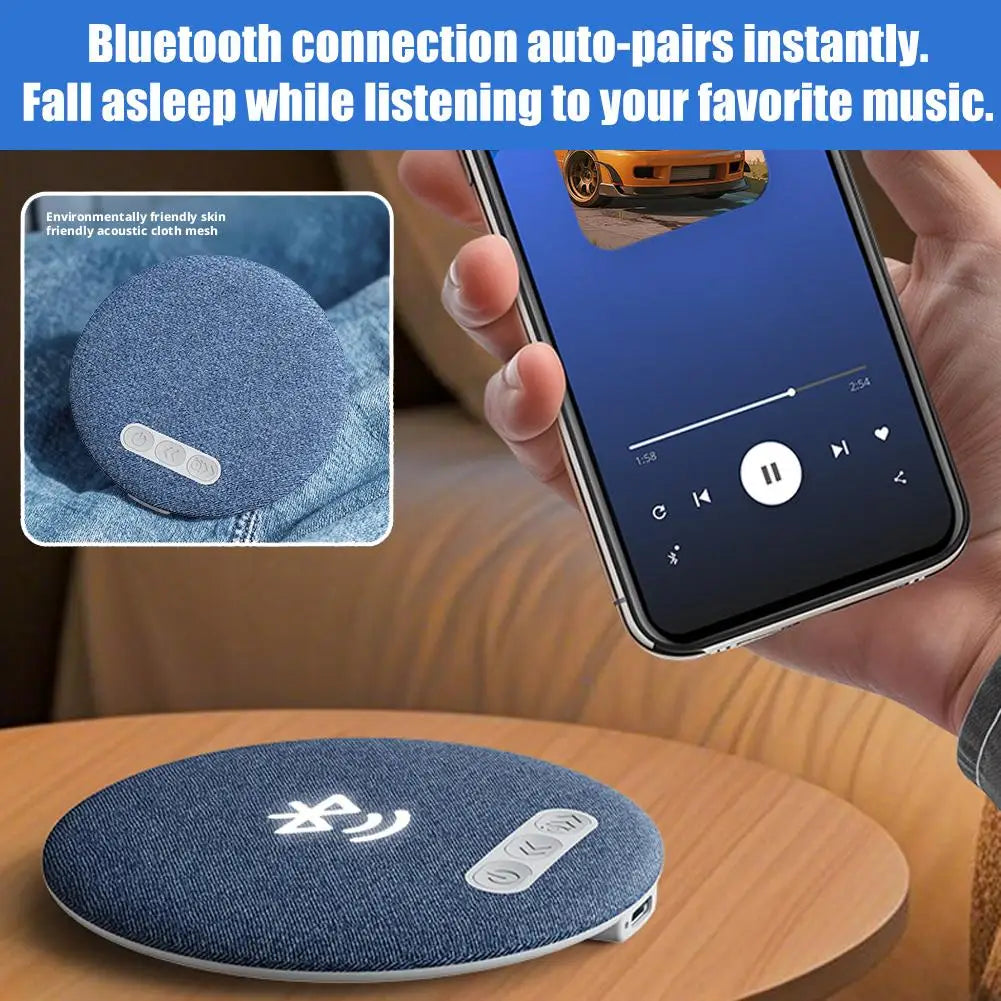 Bluetooth Pillow Speaker for Sleeping, Ultra-Thin Under Pillow Sound Machine with White Noise HiFi Stereo Audio Sleeping Aid