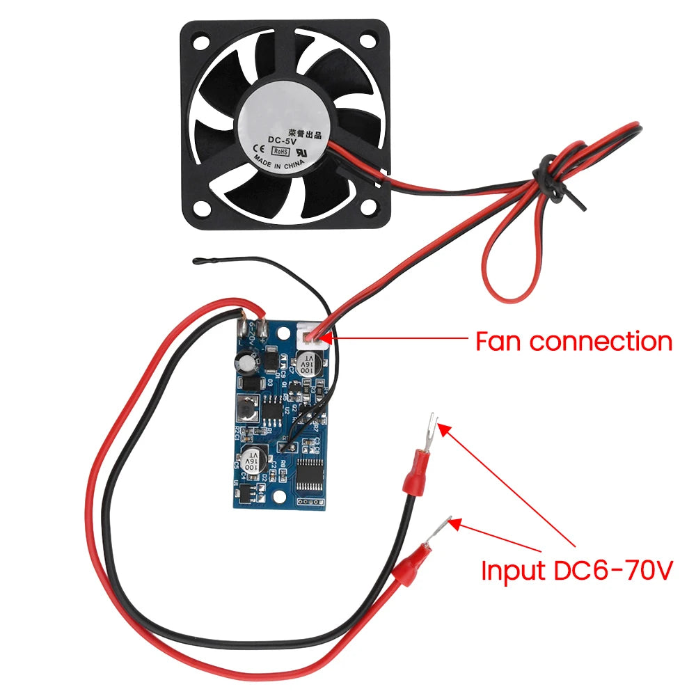 DC 6-70V Cooling fan Intelligent temperature control module Chassis cooling Motor Speed Controller For Computer PC
