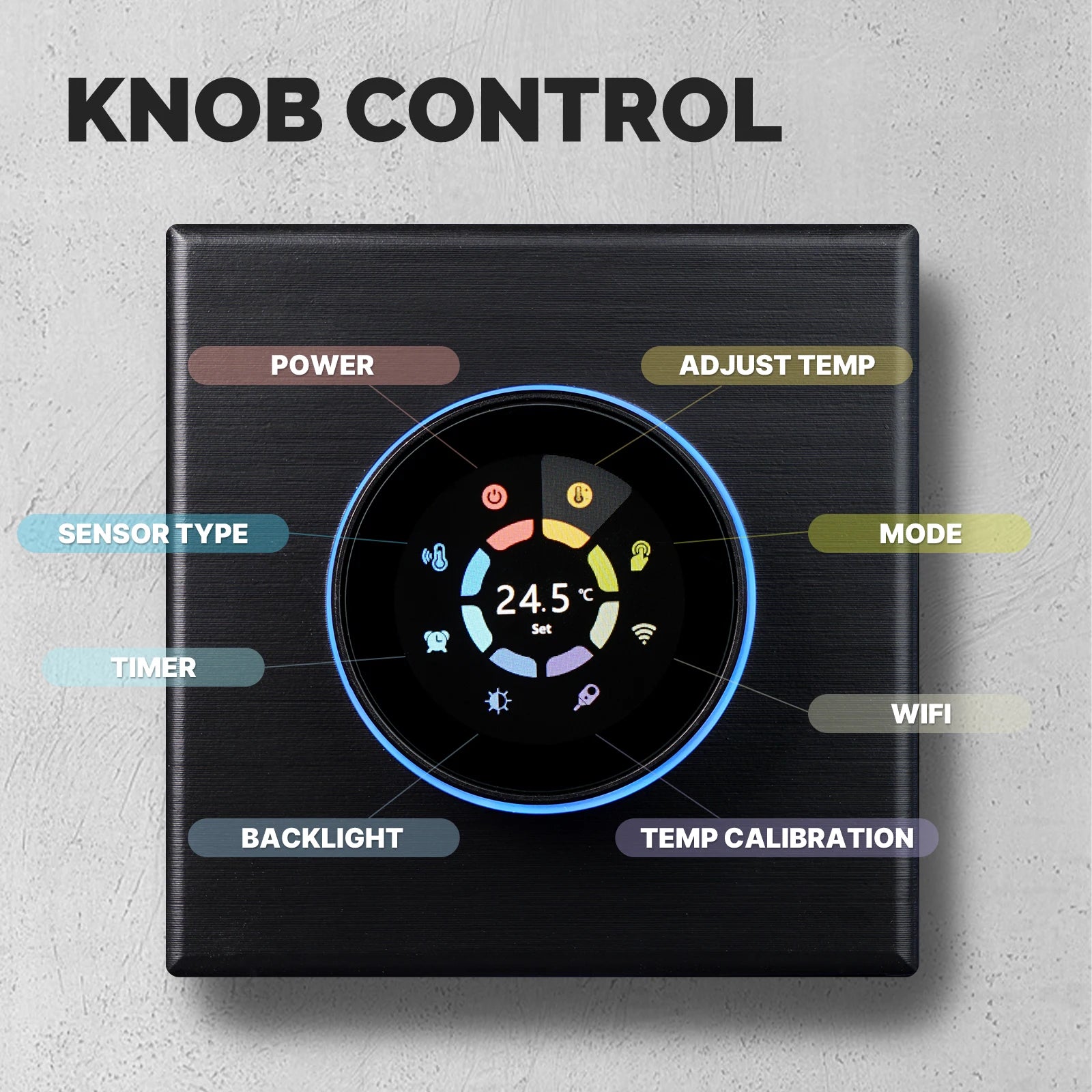 WiFi Smart Home Heating Knob Thermostat Temperature Controller For Water Gas Boiler Electric Heating Works with Alexa GoogleHome