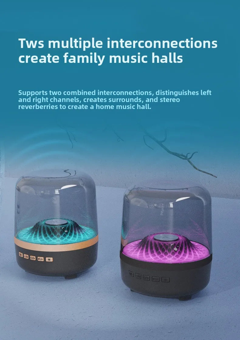 Wireless Bluetooth Speakers Powerful Portable Sound Box Subwoofer panoramic surround sound effec USB Sound System LED Lights