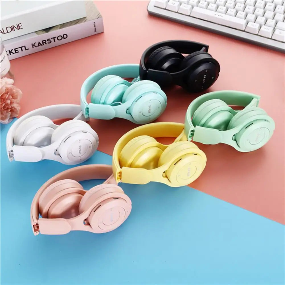 Headphones Kids Wireless Bluetooth Earphones Stereo Foldable Helmets Gaming Headsets Over-ear Headphones for Android ios