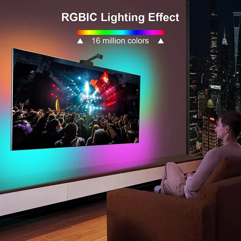 Ambilights Tv Kit 5V Rgbic Smart Usb Ambilight For Tv 3.8M 5M Tv Backlight Television Color Synchronization Led Light Strip Tape