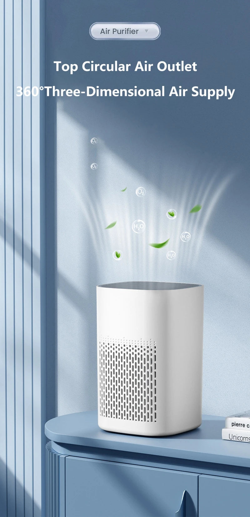 Air Purifier Smoke Odor Negative Ion Generator Household HEPA Air Purifier Efficient Purify Air Formaldehyde For Car Room