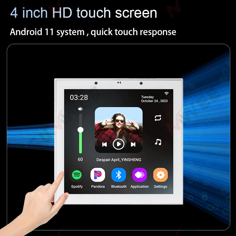 4 Inch Android 11 TUYA smart audio in wall amplificador bluetooths music player home theater systems sound equipment amplifiers