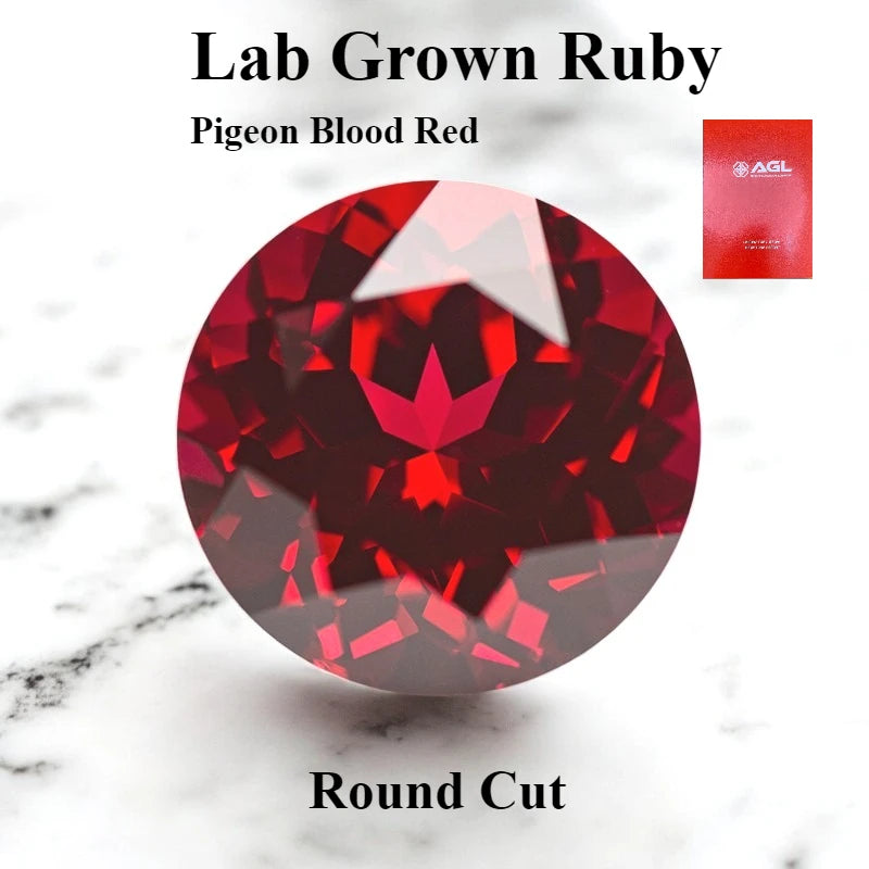Lab Grown Ruby Various Shape Pigeon Blood Red Charms Gemstone for DIY Jewelry Making Materials Selectable Certificate
