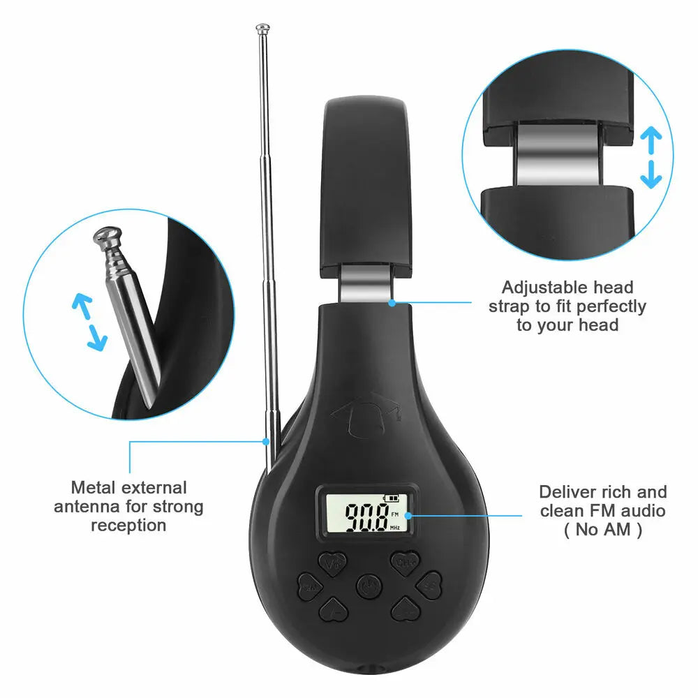 Portable FM Radio Headphone Radio Receiver Stereo Headset Radio Earphone Receiver For Conference Simultaneous Interpretation