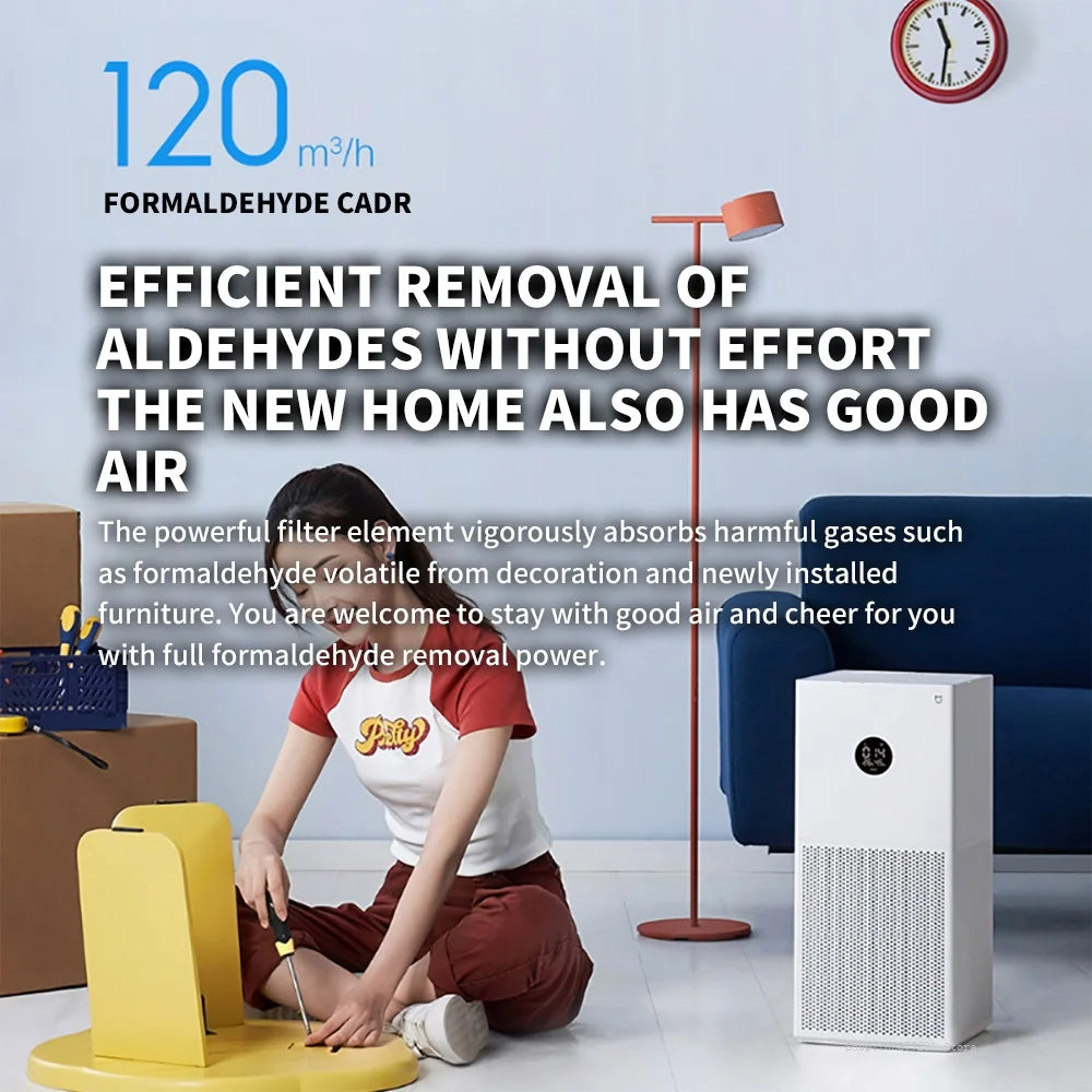 NEW MIJIA Smart Air Purifier 4 Lite LED Display Quadruple Purification Aldehyde Removal Home Air Ionizer 35.8dB(A) Low noise