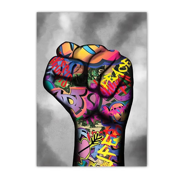 Graffiti Wall Art Home Decoration Painting Street Hand Gestures Love Kiss Modern Poster Print Pictures Abstract Pop Room Mural