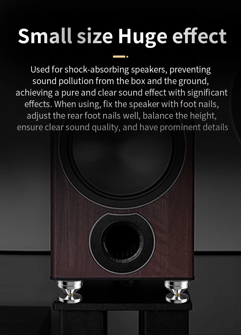 4Sets Speakers Stand Feet Foot Pad Aluminium Alloy Metal Spikes Cone Floor Foot Nail Speaker Noise Nial