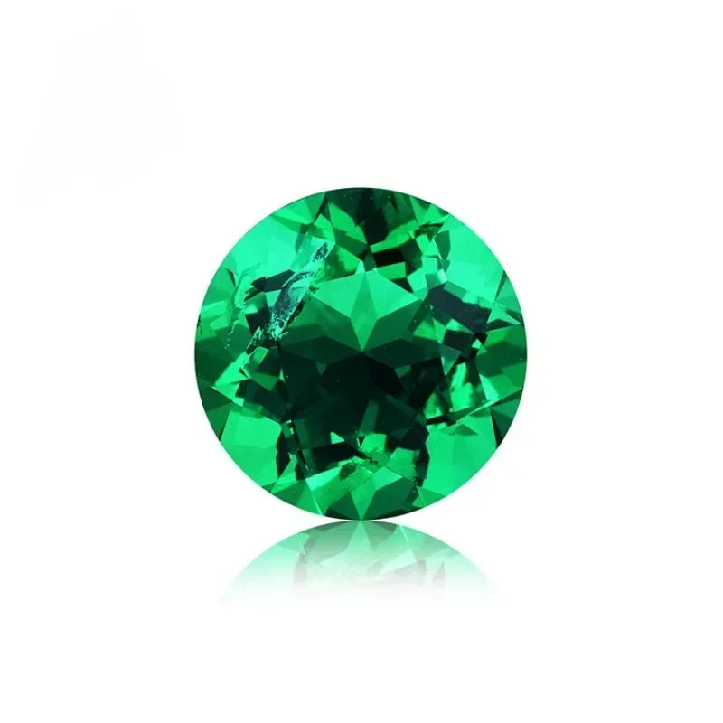 Lab Grown Columbia Emerald Round Shape Hand-cut Gemstone VVS1 for Jewelry Rings Earrings Making Selectable Certificate