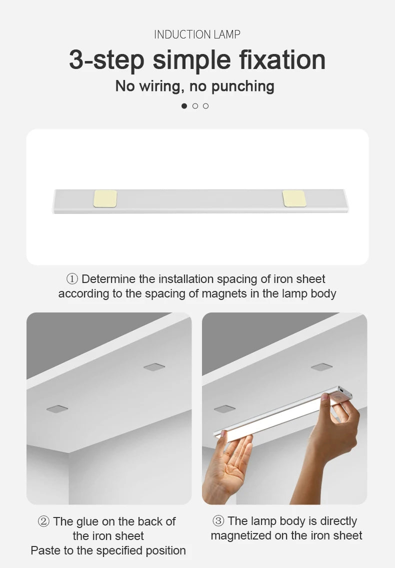 Night Light Led Light Under Cabinet Light Motion Sensor night light Closet Light Cabinet Kitchen Lighting Magnetic night light