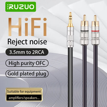 RCA Cable HiFi Stereo 3.5mm to 2RCA Audio Cable AUX RCA 3.5 Jack Splitter for Amplifiers Audio Home Theater DVD Speaker Cord