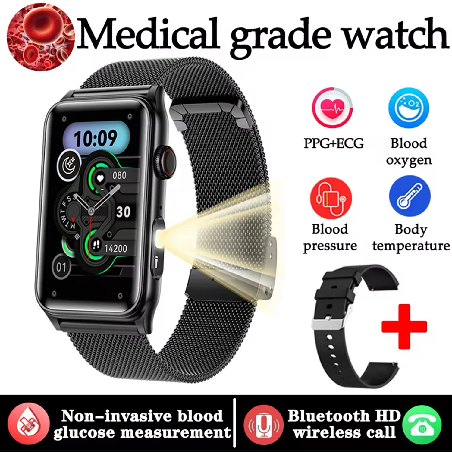 2025New Medical grade Smart Watch For Xiaomi Women Health Blood sugar Blood oxygen Blood pressure Monitoring Men Sport Watches