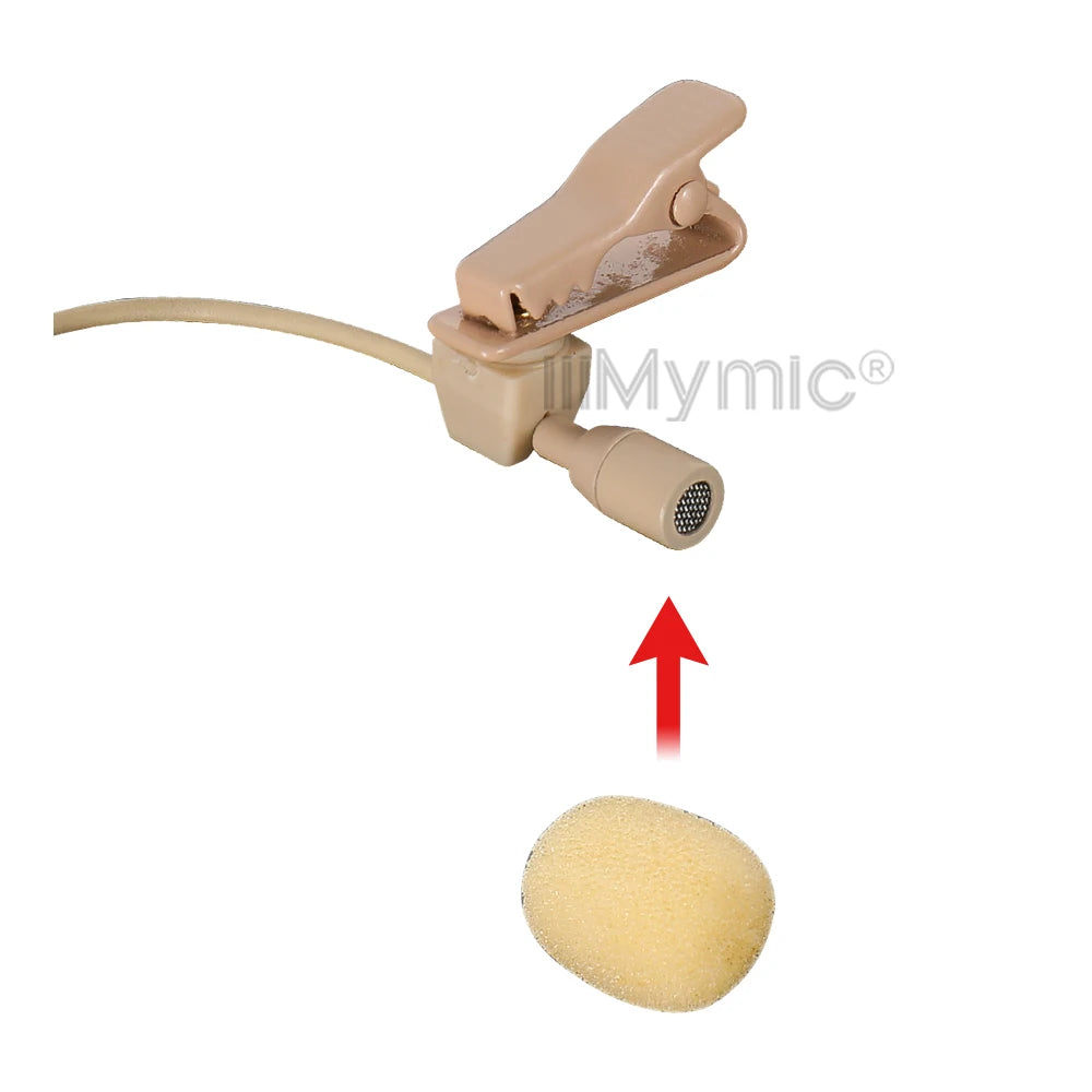 iiiMymic Skin Lavalier Microphone Uni-directional Lapel Mic For Sennheiser Wireless Transmitter BodyPack 3.5mm Locking Plug
