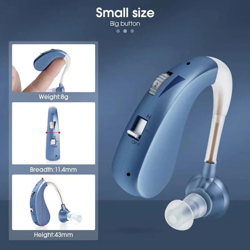 New Compact Lightweight Single Rechargeable Headphones Noise Cancelling Feature Ear-hook Earbuds Suitable For The Elderly