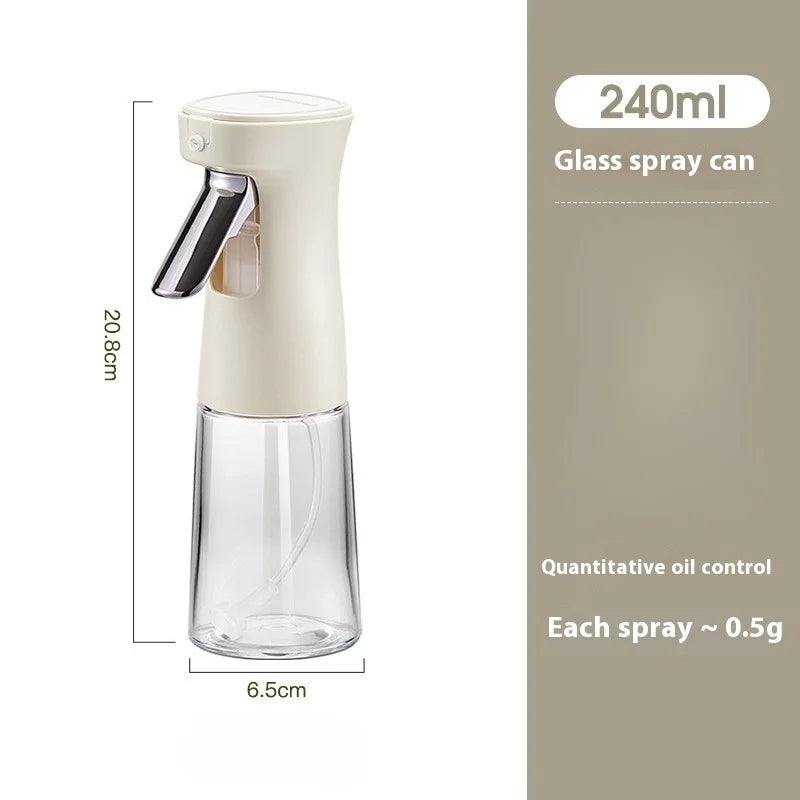 240ml Glass Oil Spray Bottle Atomized Air Fryer Oil Spray Bottle Kitchen Cooking Tool Press Type Air Fryer Spray Oil Bottles