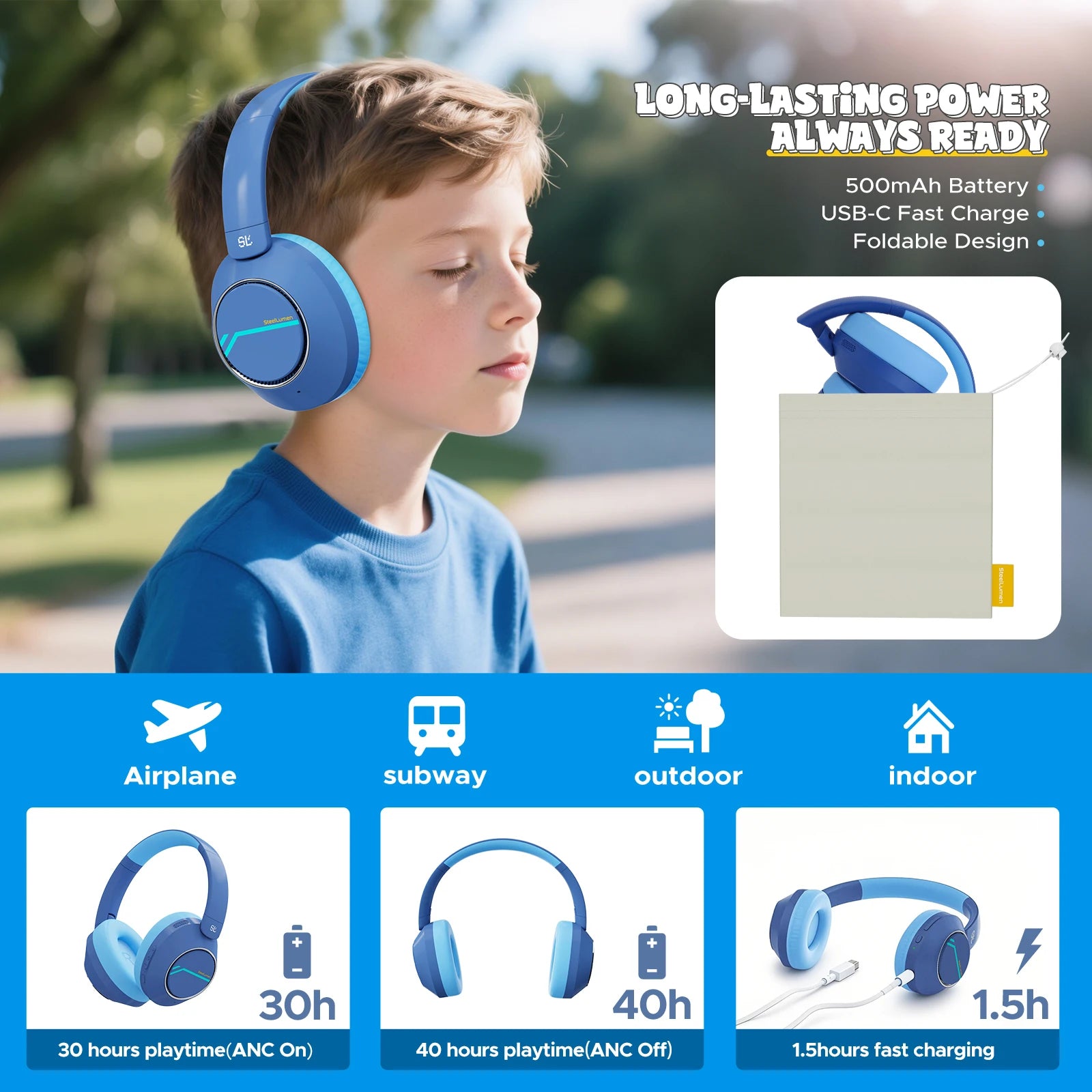 Wireless Bluetooth Kids Headphones