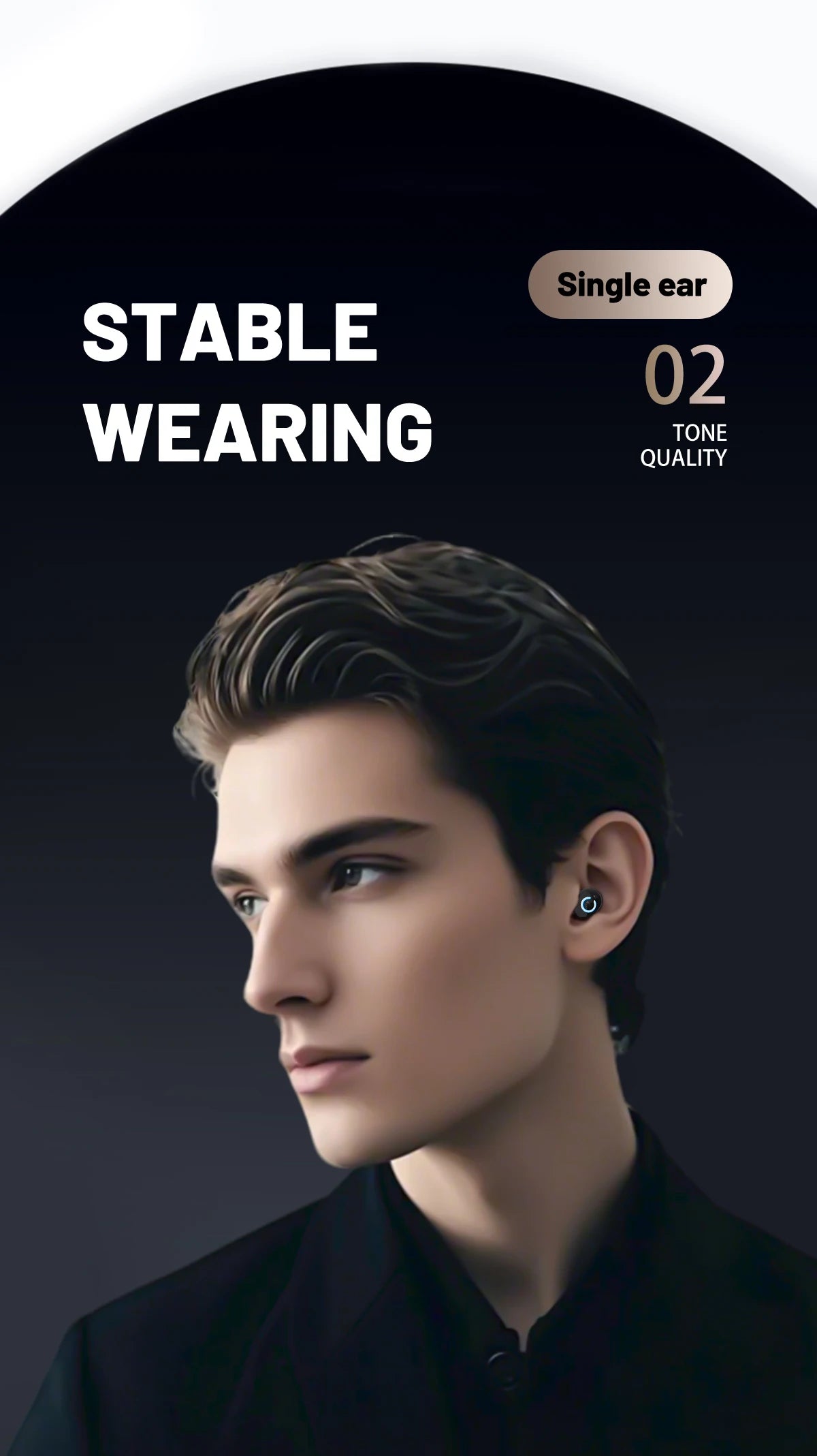 Wireless Headphones Bluetooth Earphones With Mic Headset Single Ear Waterproof Earbuds for Left and Right Ear Wear Ear-Mounted