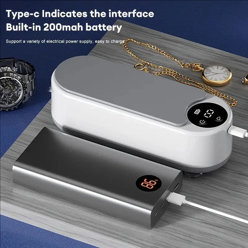 1pc Multifunctional Cleaner- 360° Deep Cleaning for Glasses, Jewelry Makeup Brushes - High-Frequency Vibration, USB Rechargeable