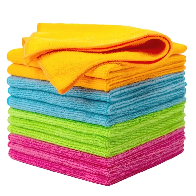 A Set of 20/50Pcs Cleaning Cloth Set in Random Colors, Multi-Functional and Absorbent, for Home, Kitchen, Living Room, Bedroom, Bathroom, and Furniture Stain Removal, Glass Cleaning, Microfiber Cleaning Cloth for Both Dry and