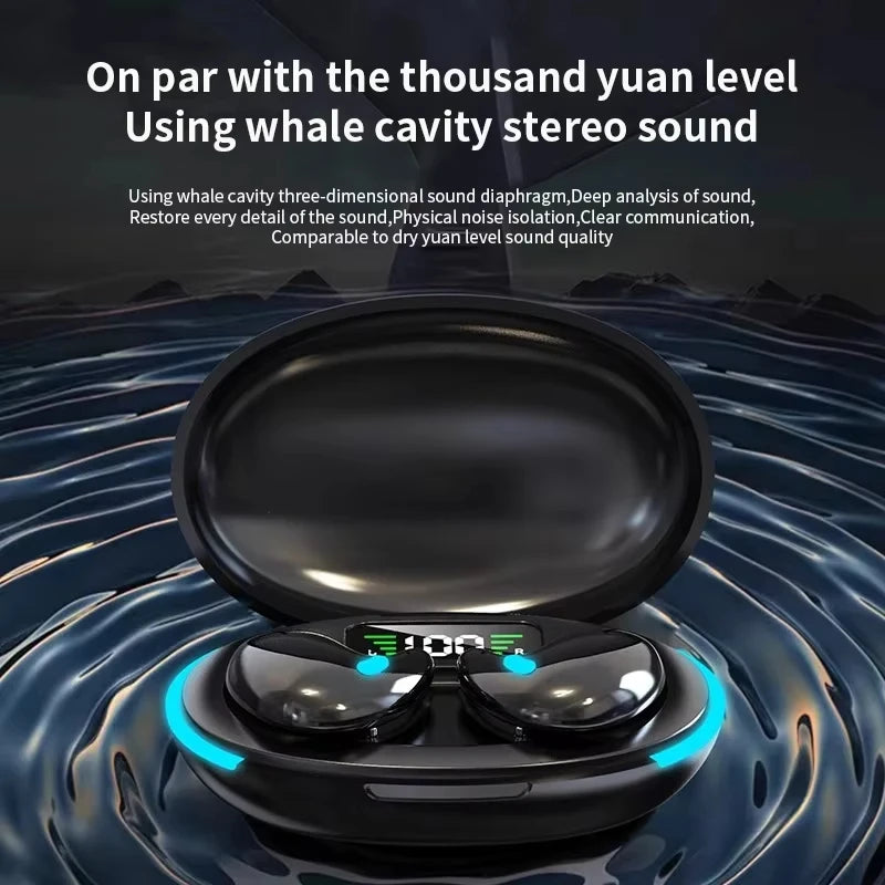 X55 Mini Earphone Stereo Hidden Headsets with Mic HD Call Waterproof Sleeping Earbuds Wireless Mini Headphones TWS Bluetooth