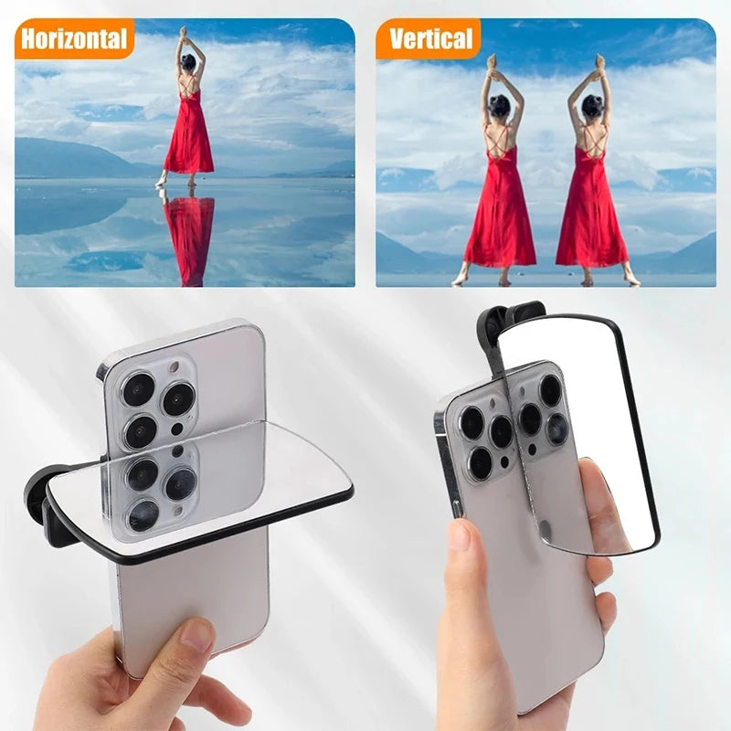 Sky Mirror Mobile Phone Reflection  Clip Adjustable Angle Mirror Clip Outdoor Travel Phone Reflector  Artifact