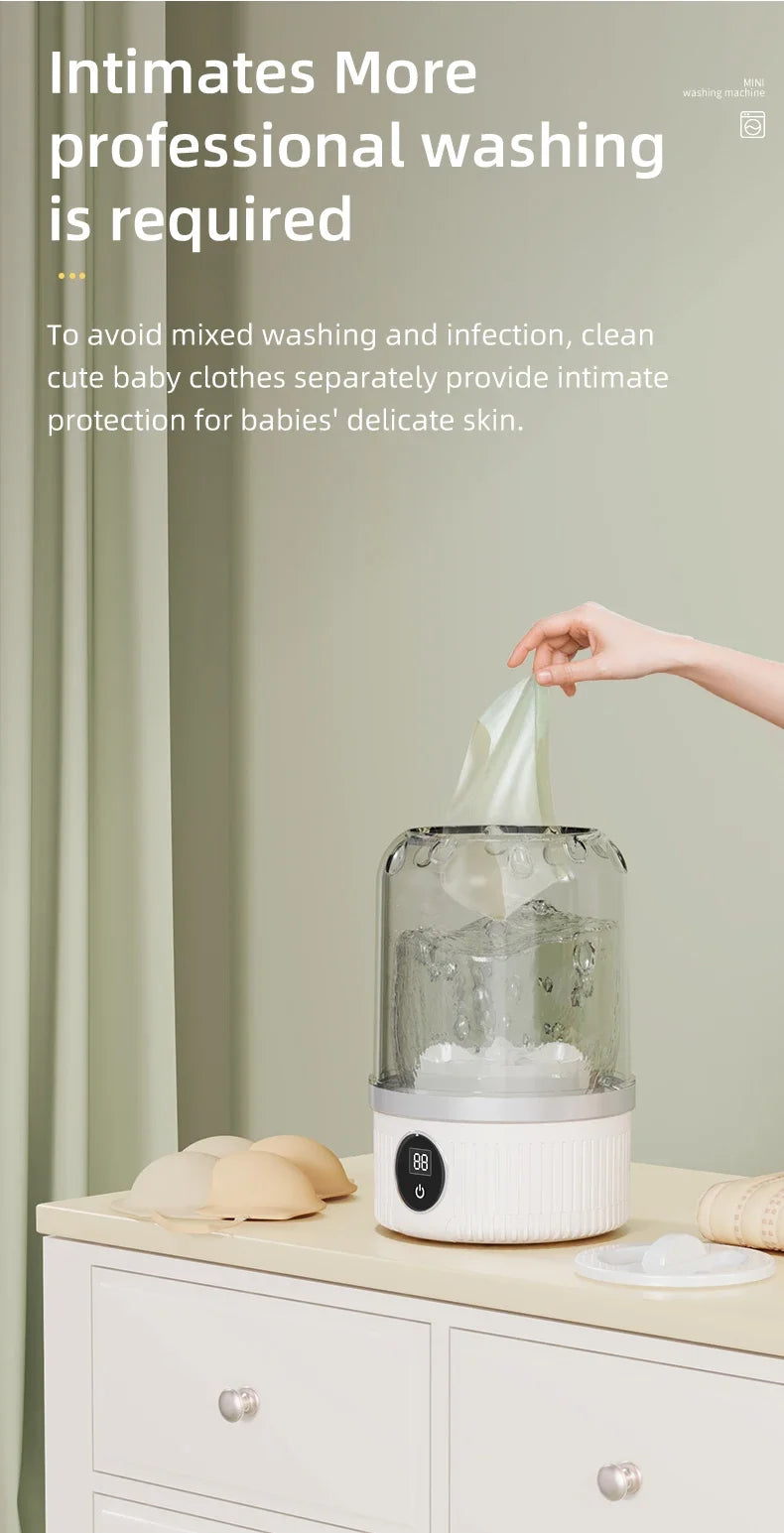 Wireless washing machine portable underwear cleaner 1L mini Socks Washing Machine Dehydratable Laundry Bucket