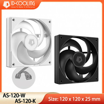 ID-COOLING AS-120-K 120mm High Performance Computer Cooling Fans,Fan Speeds：300- 2000 RPM,Hydraulic Bearing Quiet Long lifespan