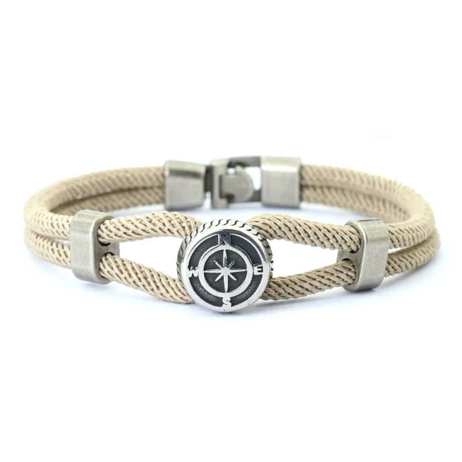 New Compass Bracelet Man Viking Nautical Rope Braslet Bangle Handmade Weaven Surfer Accessories Hombre Marine String Braclet