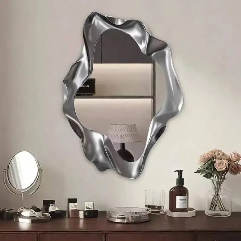 Irregular Universal Mirror Sensor Bathroom Classic Luxury Living Room Wall Art Decoration Vanity Wood Espejos Para Pared Miroir
