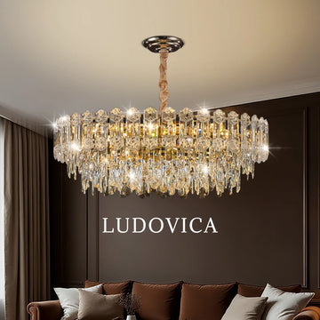 Modern Living Room High Ceiling Chandelier Crystal LED Chandelier Designer Nordic Dining Room Lamp Lighting