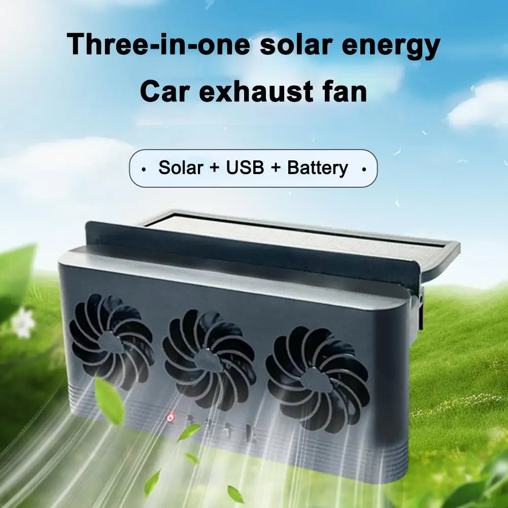 Car Solar Exhaust Fan Air Circulation Cooling Cooling Window Summer Tool Exhaust Interior Accessories Fan Fan Cooling S3D4