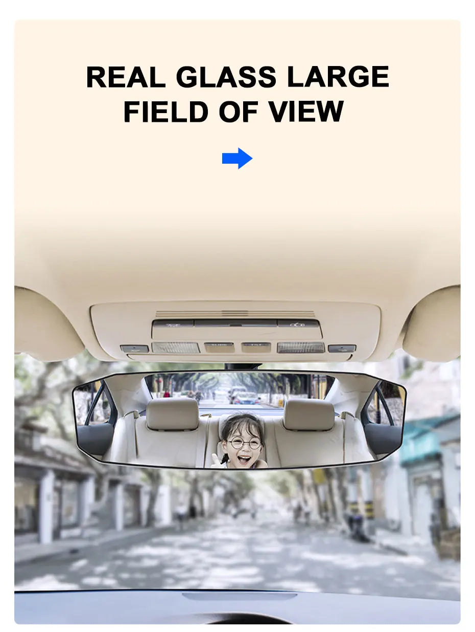 SEAMETAL Car Baby Mirrors Interior Rear View Mirror Wide Angle Convex Rearview Mirror Anti Glare Large Vision Auxiliary Monitor