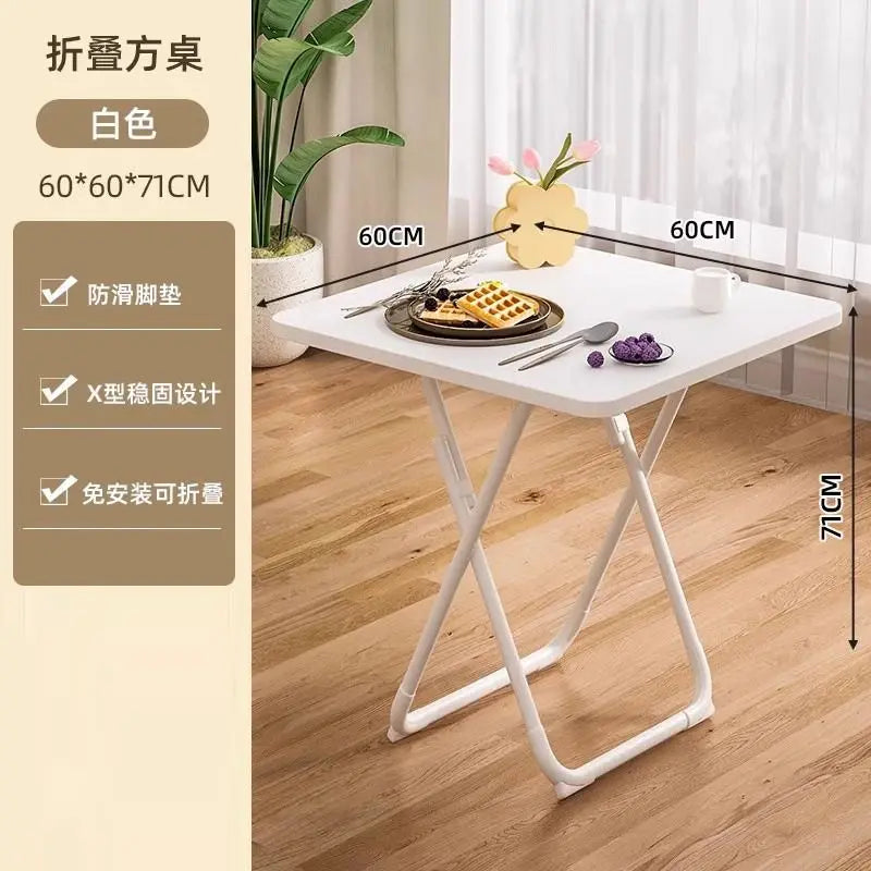 Folding Dining Table Household Small Apartment Eating Square Table Balcony Portable Dining Table Simple