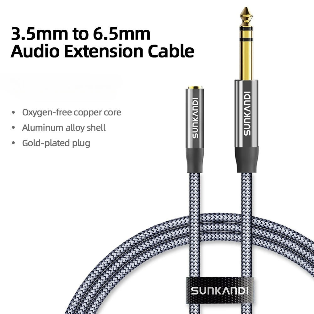 SUNKANDI  6.35mm 1/4 Male to 3.5mm 1/8 Female Stereo Jack Audio Adapter for Amplifiers, Guitar Amp, Keyboard Piano,Headphones