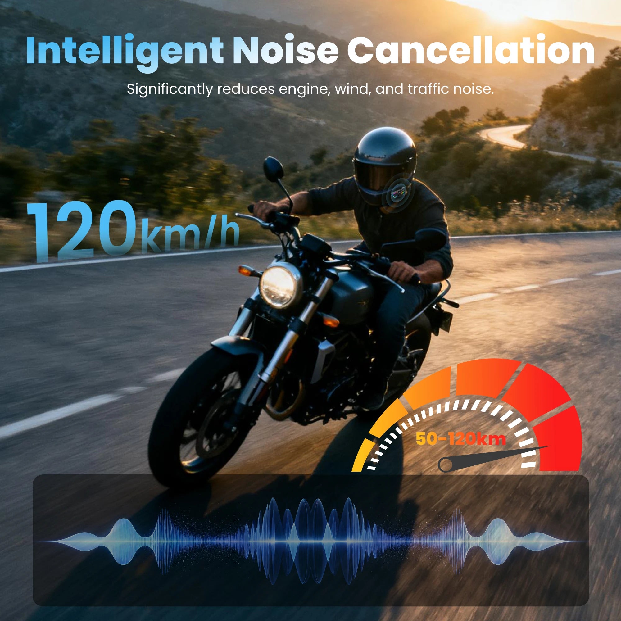 GEARELEC G1 Motorcycle Helmet Bluetooth Headset Hands Free Call IPX67 Waterproof 1000mAh Headset Speakers HiFi Stereo RGB Light