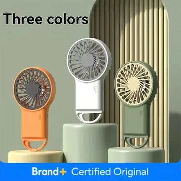 Foldable Handheld Desktop Fan Mini Cartoon Fan with Hook for Mountaineering Outdoor Home Office Use USB Rechargeable Amagi